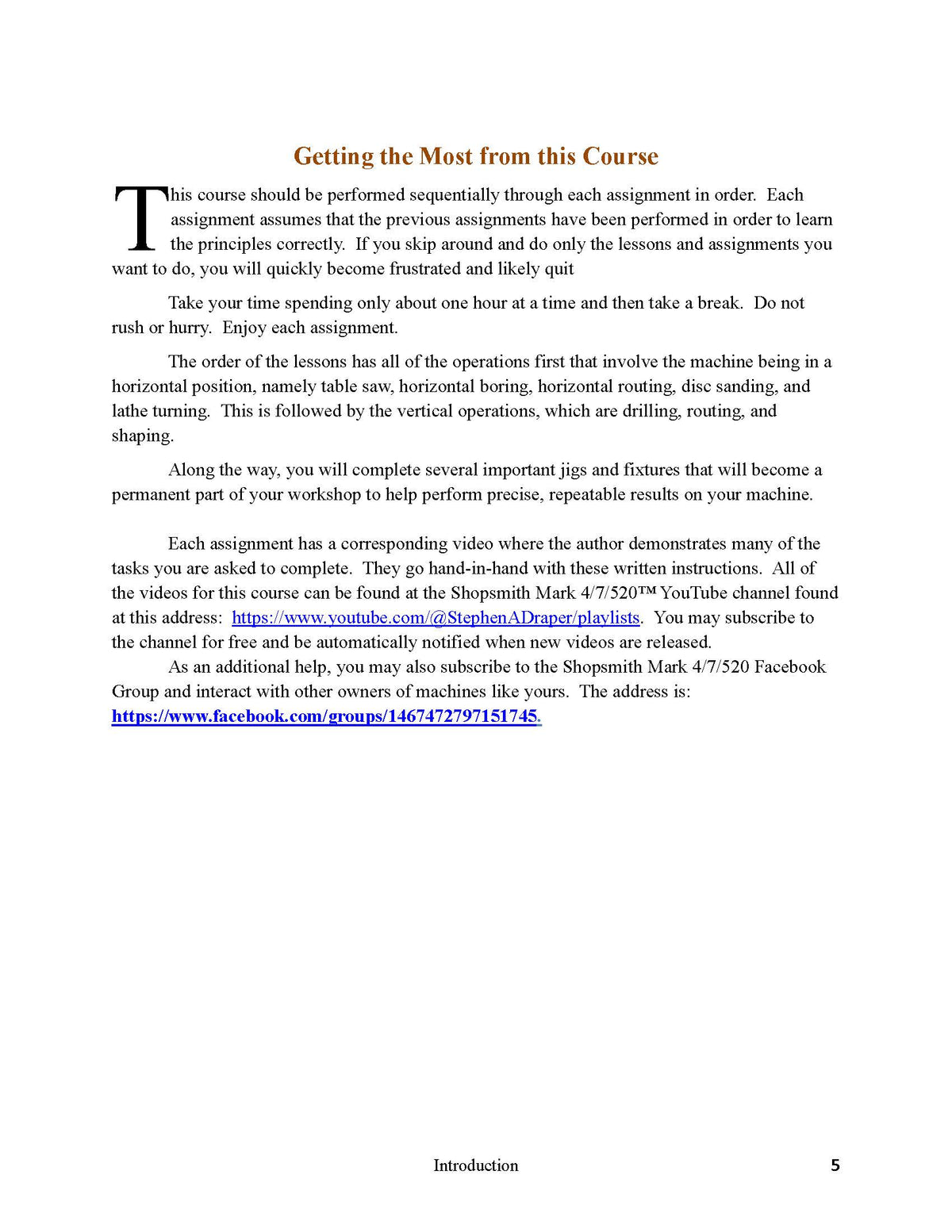 Self Study Shopsmith Course Shopsmith® Mark 4/7/520™ – Shopsmith Mark 4/7/520